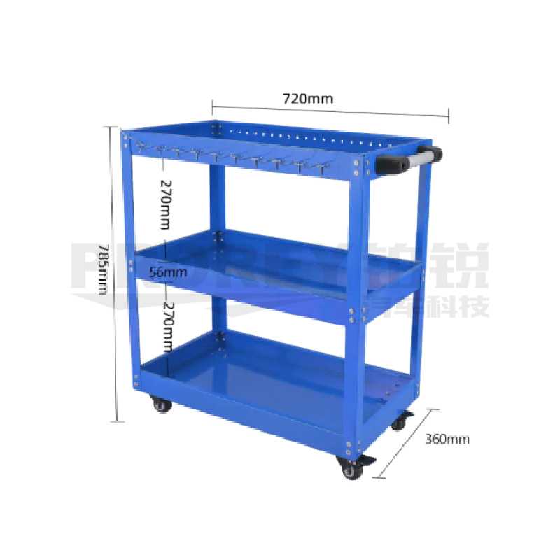 GREENER 綠林 720*785*360MM 三層零件存儲手推車（藍色）